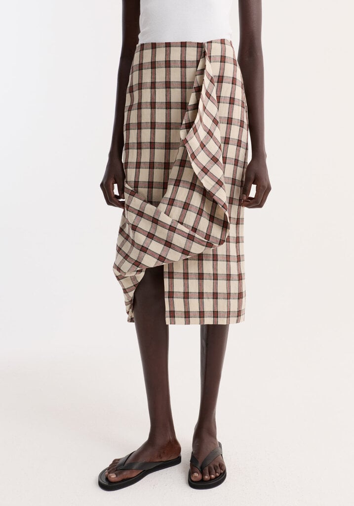 Róhe Róhe // Draped check skirt