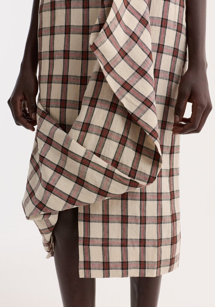 Róhe Róhe // Draped check skirt
