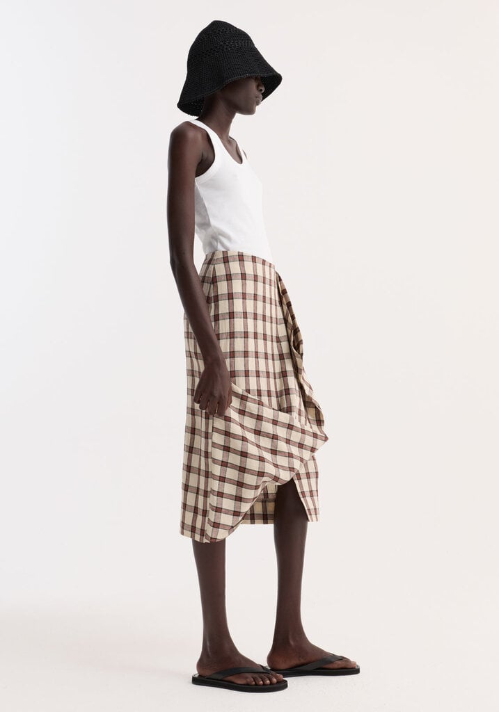 Róhe Róhe // Draped check skirt
