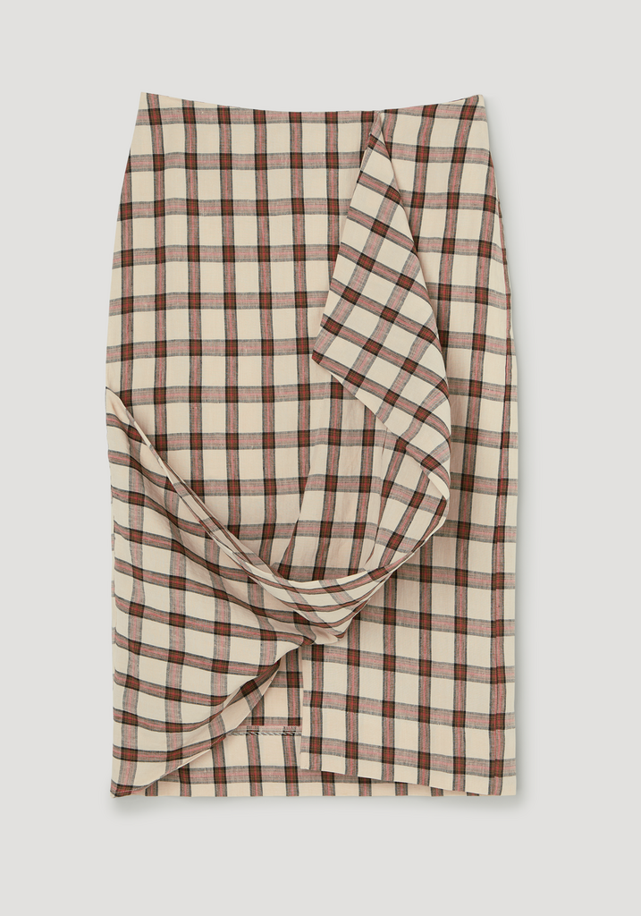 Róhe Róhe // Draped check skirt
