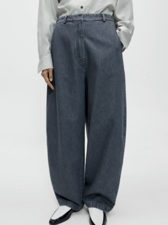 Cordera Washed Denim Curved Pants