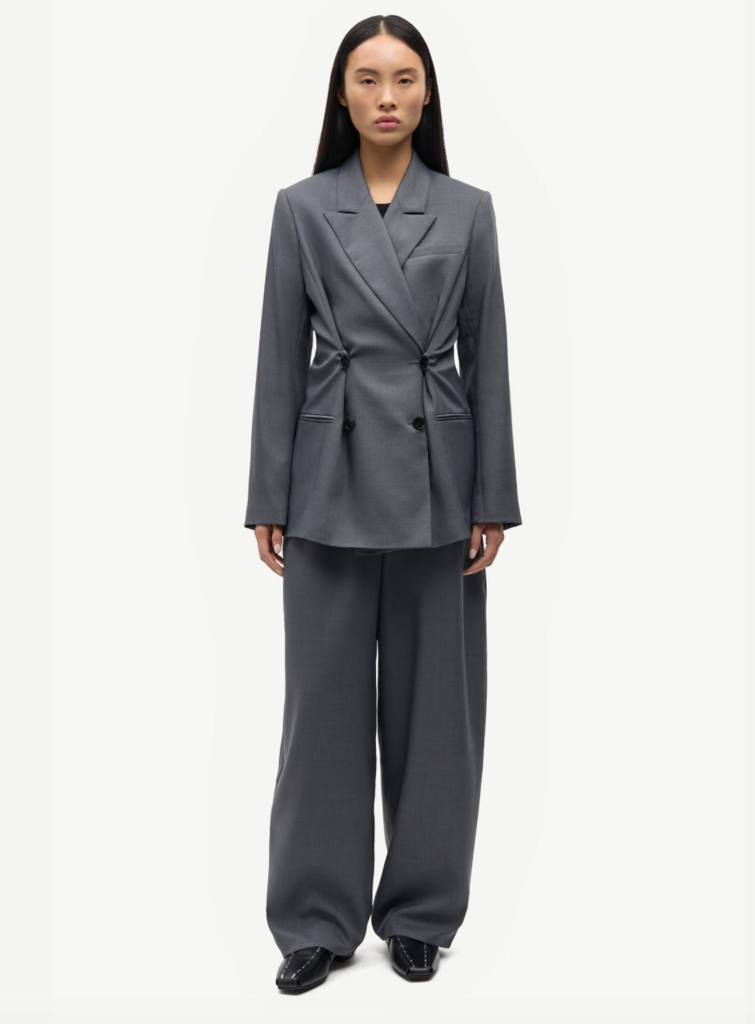 Samsoe Samsoe Samsoe Samsoe // Saharper Pleat Trousers Dark Grey Mel.