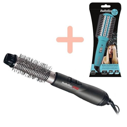 BaByliss Pro Titanium Tourmaline 32mm with free Mini Hot Straightening Brush 