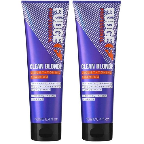 Fudge Duopack de shampooing tonifiant Clean Blonde Violet, 2 x 250 ml FORFAIT VALEUR ! 