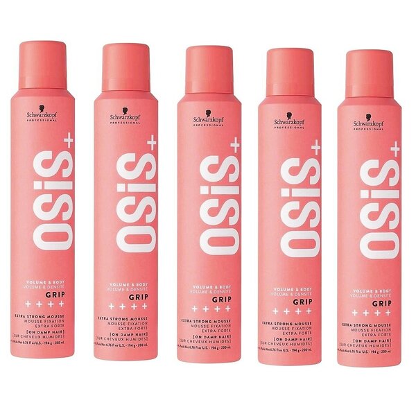 Osis Grip Extreme Hold Mousse, 200 ml, PACK ÉCONOMIQUE ! 5 pièces