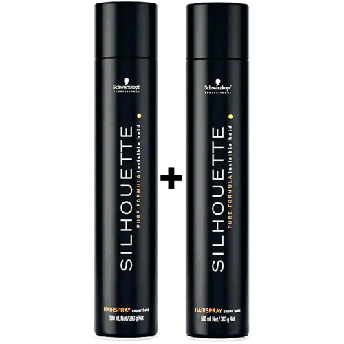 Schwarzkopf Laque pour cheveux Silhouette Super Hold, 2 x 500 ml FORFAIT VALEUR ! 