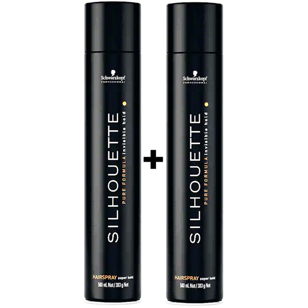 Silhouette Hairspray Super Hold, 2 x 500ml VALUE PACKAGE!