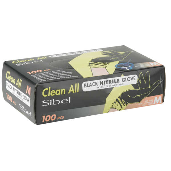 Nitrile Handschoenen ZWART, 100 Stuks, MEDIUM