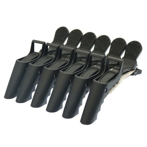 Imperity Hair Clip Rubberized Finish Black 6 Pieces 