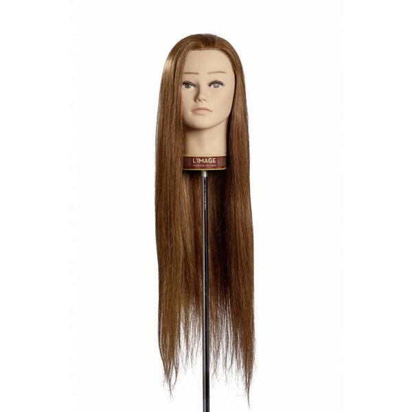 Angelina Practice Head – Professional hairdressing practice head with real hair for realistic cutting and styling training