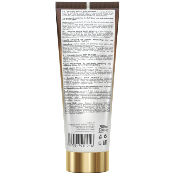 Mousse bronzante pour le corps au chocolat, 200 ml