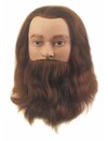 Practice head Leif, real hair, brown