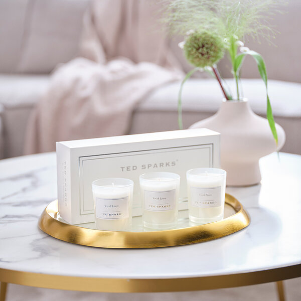 Fresh Linen Mini Candle Gift Set
