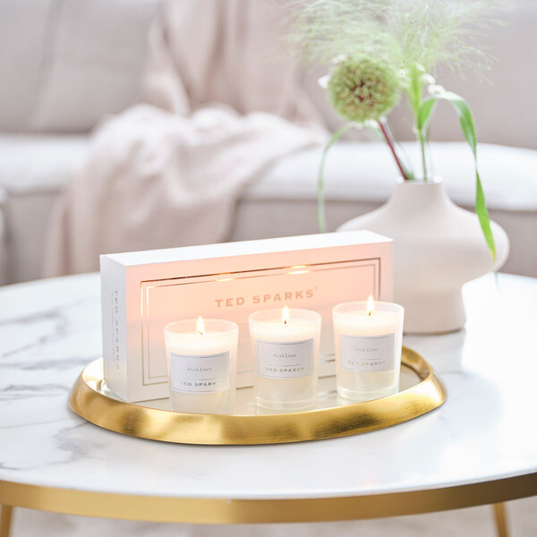 Fresh Linen Mini Candle Gift Set