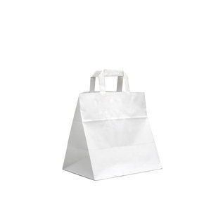 claerpack PHV Witte snackzakken met een plat handvat 26 x 17 x 25 cm  250 zakken