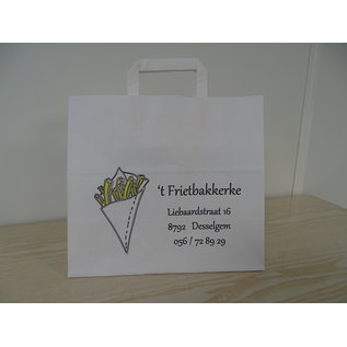 claerpack PHV Witte snackzakken met een plat handvat 32 x 17 x 27 cm  250 zakken