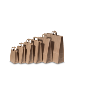 claerpack PHV Bruine kraftzakken met een plat handvat 32 x 12 x 41 cm  250 zakken