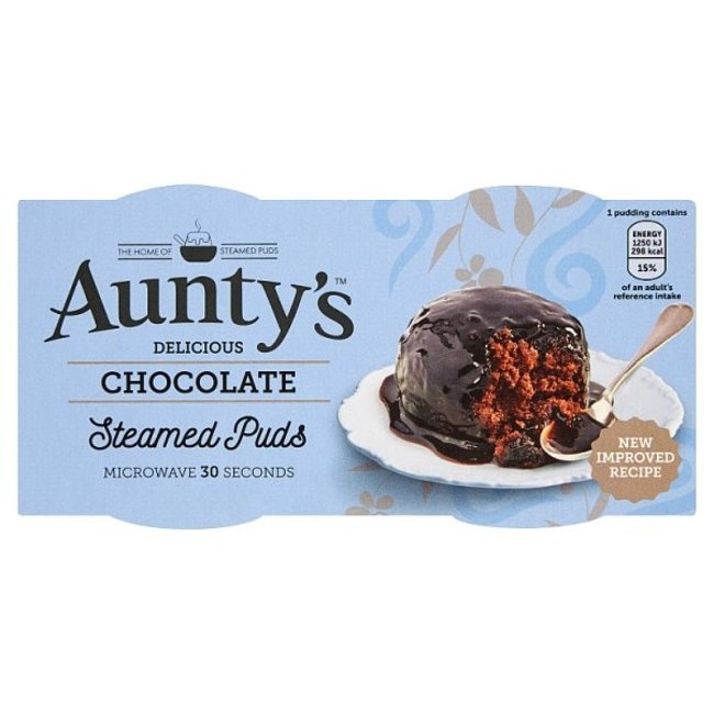 Auntys Steamed Chocolate Puddings 2x100g