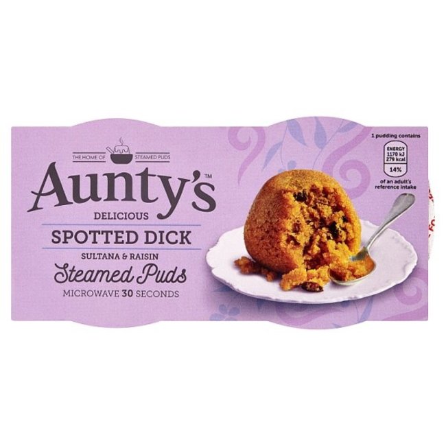 Auntys Auntys Steamed Spotted Dick Puddings 2x100g