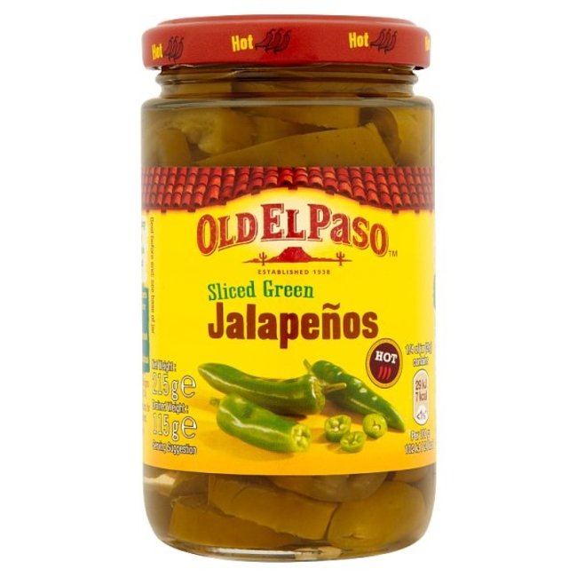 Old El Paso Green Sliced Jalape√±os Hot 215g
