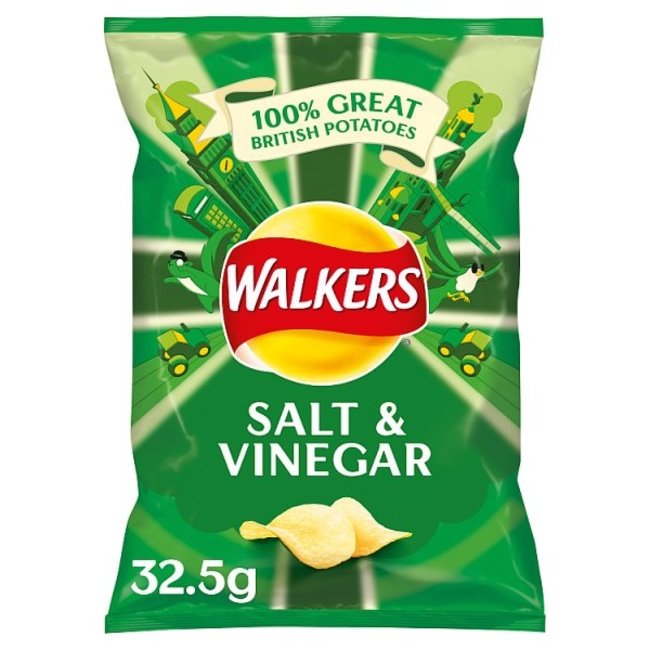 Walkers Salt & Vinegar Crisps 32.5g THT: 25-10-2025
