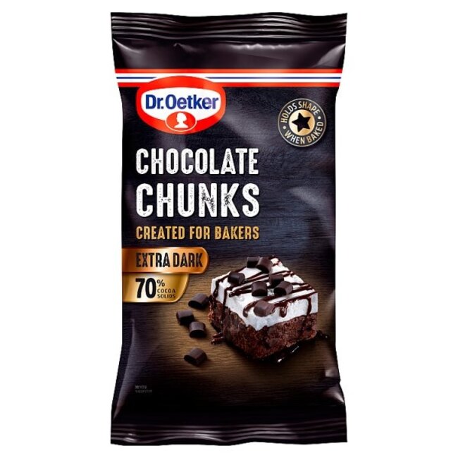 Dr. Oetker Dr. Oetker Extra Dark Chocolate Chunks 100g