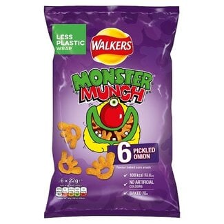 Walkers Walkers Monster Munch Pickled Onion 6pk