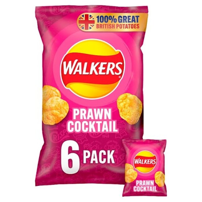 Walkers Prawn Cocktail 6pk (6x25g)