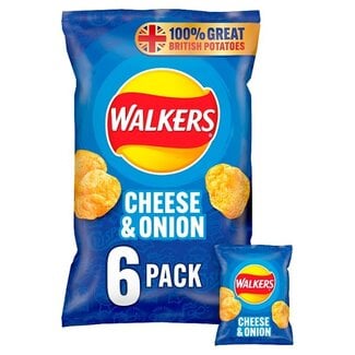 Walkers Walkers Cheese & Onion Crisps 6pk (6x25g) BBD: 16-05-2026