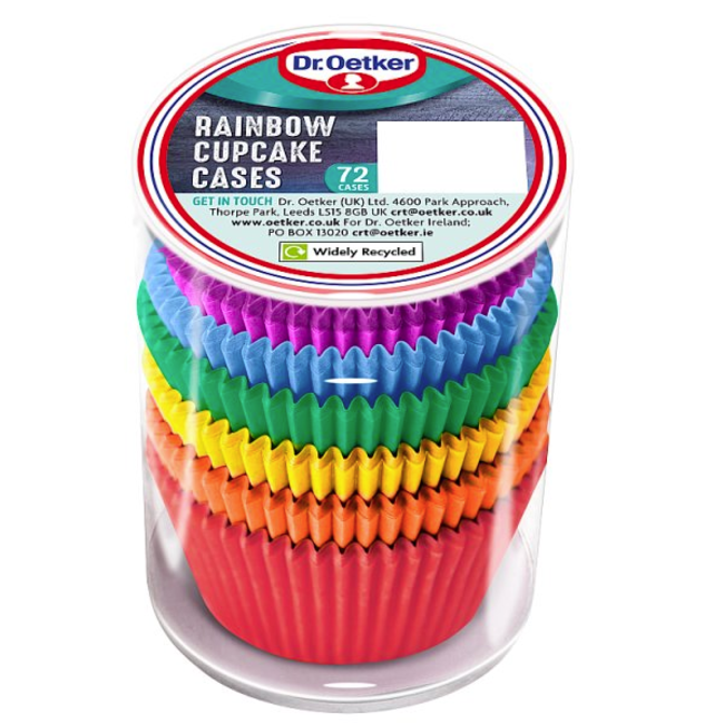 Dr. Oetker Rainbow Cupcake Cases 72 Pack