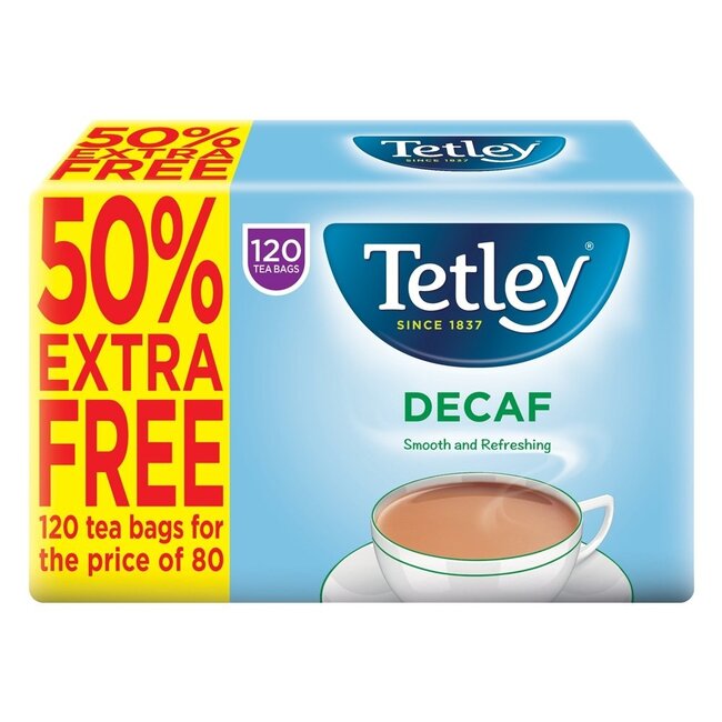 Tetley Tetley Decaf Tea 80s +50% Extra Free