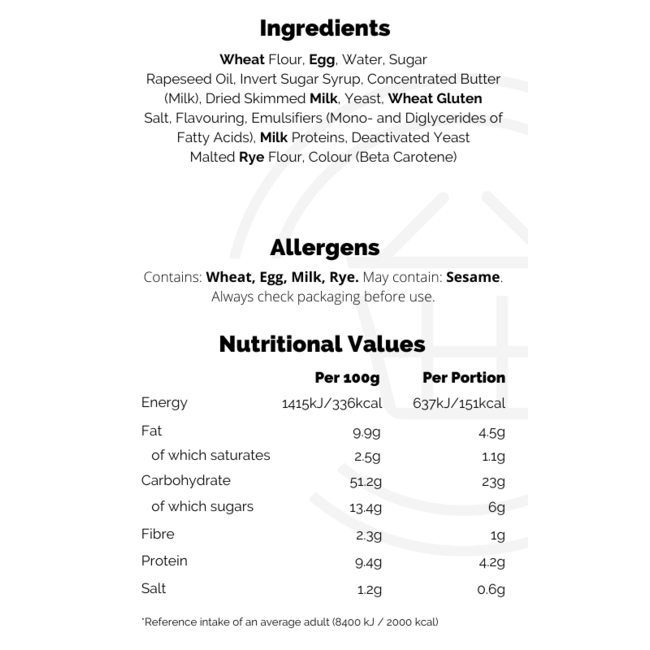 St Pierre Brioche Hot Dog Rolls  4pk