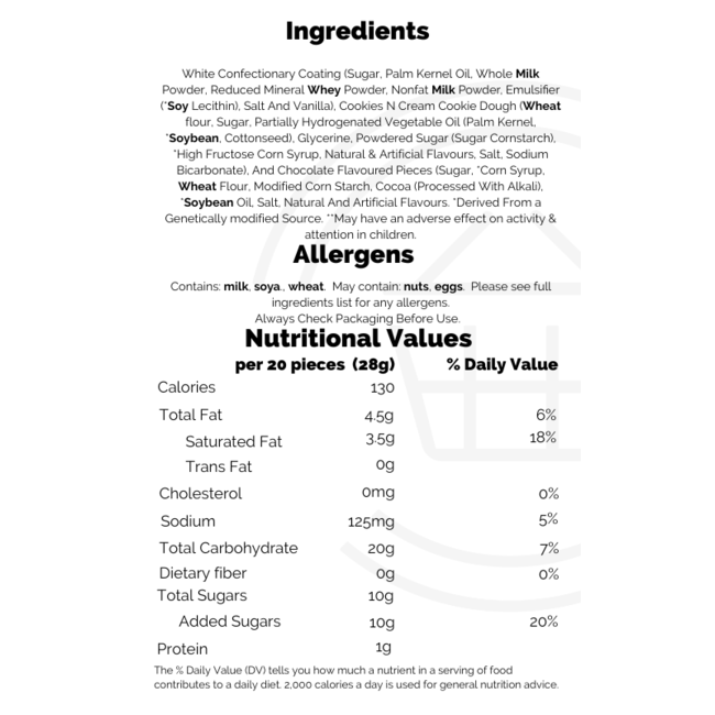 Cookie Dough Bites Cookies 'n Cream 88g