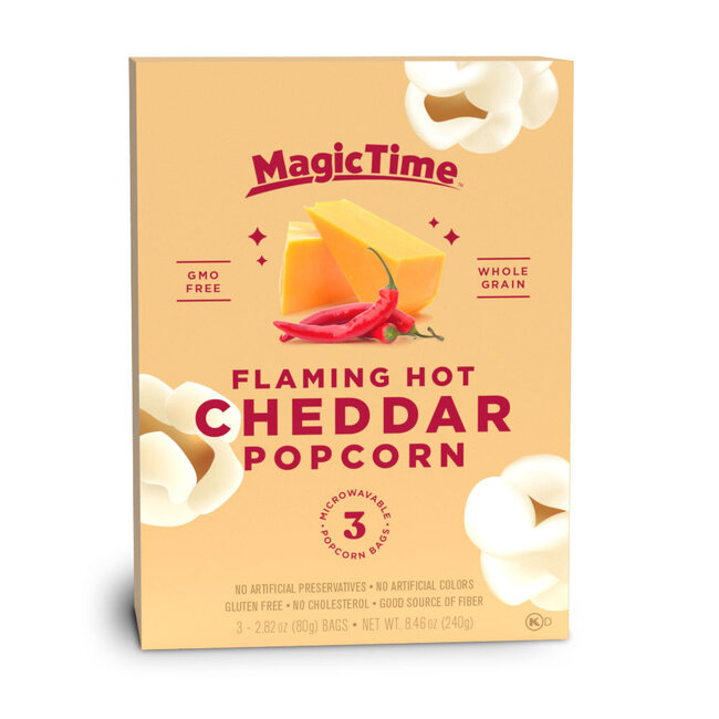 Magic Time Flaming Hot Cheddar Popcorn 3pk 240g