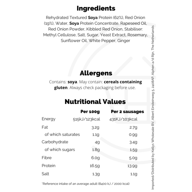 Linda McCartney  6 Red Onion & Rosemary Sausage 300g