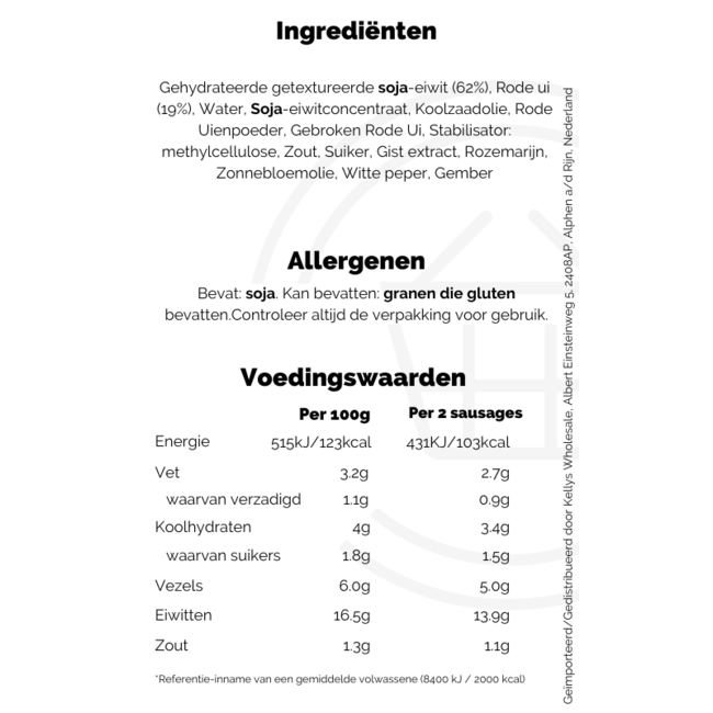 Linda McCartney  6 Red Onion & Rosemary Sausage 300g