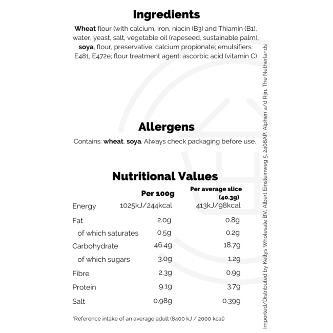 Warburtons Medium White 800g