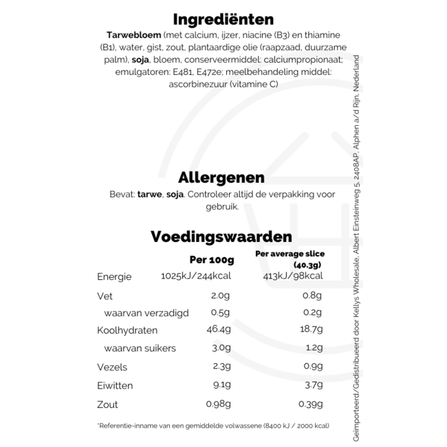 Warburtons Medium White 800g – Tiefkühl-Backware