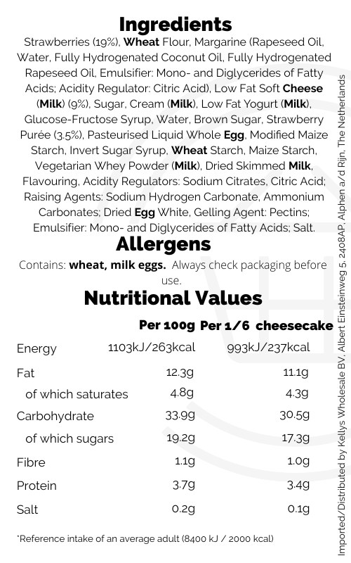 Strawberry Cheesecake 540g Frozen Kellys Expat Shopping