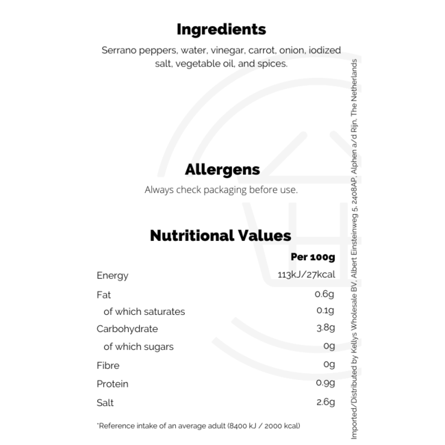 La Costena Serrano Whole Chillies 199g