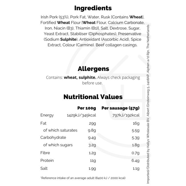 SuperValu Pork Jumbo Sausages 8 pk 454g