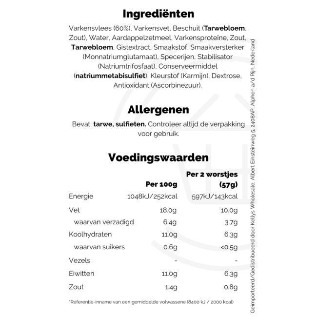 Denny & Sons Skinless Pork Sausages 8pk 227g