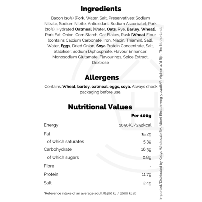 Kelly's of Newport White Pudding 280g