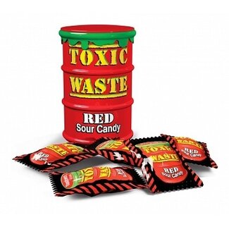 Toxic Waste Toxic Waste Red Sour Candy Drum 42g THT: 31-10-2026