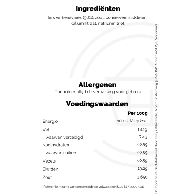 Clonakilty Lightly Smoked Dry Cure Rashers 200g