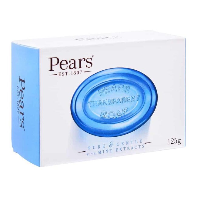 Pears Soap Transparant Blue Bar Mint Extracts 125g
