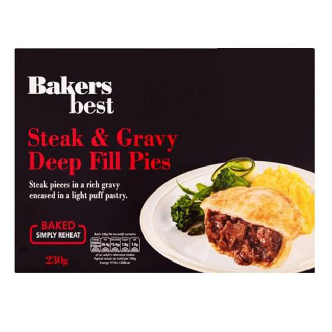 Bakers Best Steak & Gravy Pie 230g – Tiefkühl-Snack