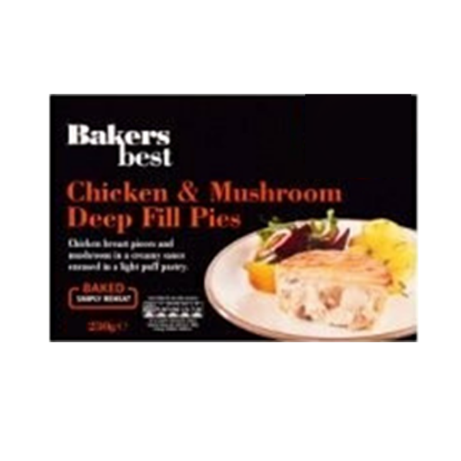 Bakers Best Chicken & Mushroom Pies 230g – Tiefkühl-Snack