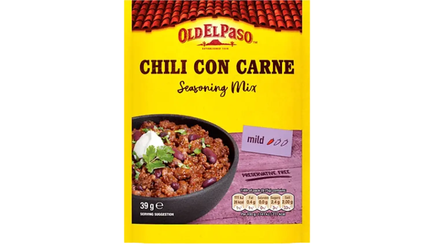 Old El Paso Chili Con Carne Seasoning Mix 39g Kellys Expat Shopping
