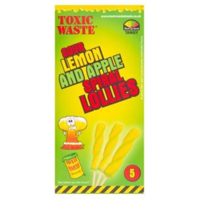 Toxic Waste  Sour Lemon & Apple Spiral Ice Lollies 5pk